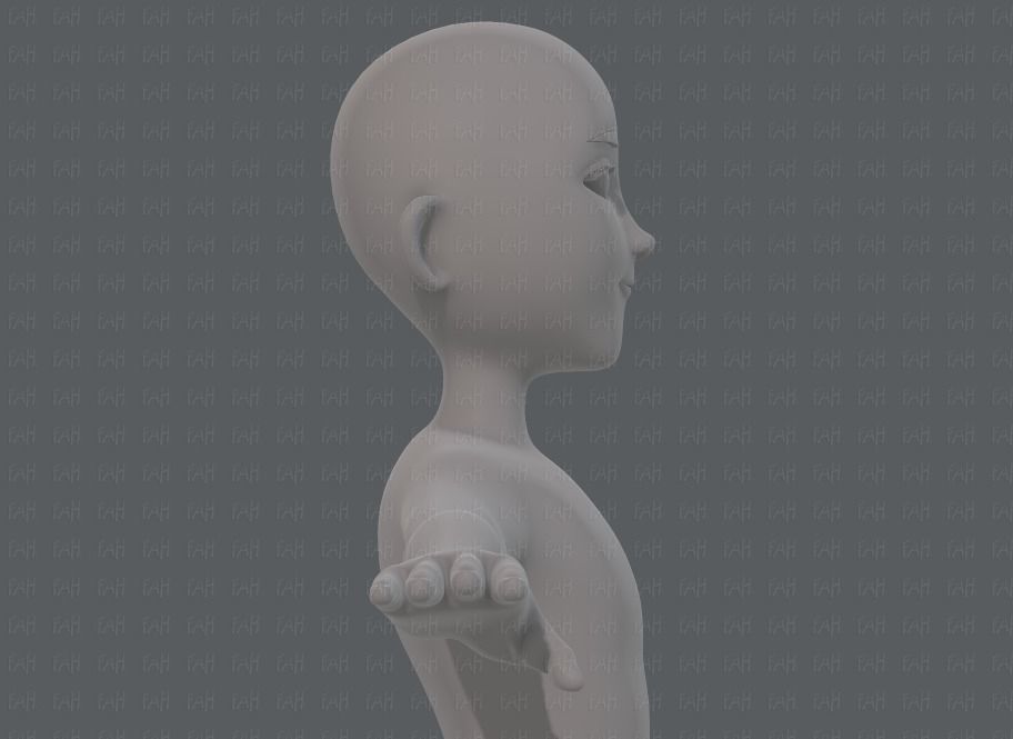 Base mesh man character V18 Low-poly 3D model_19