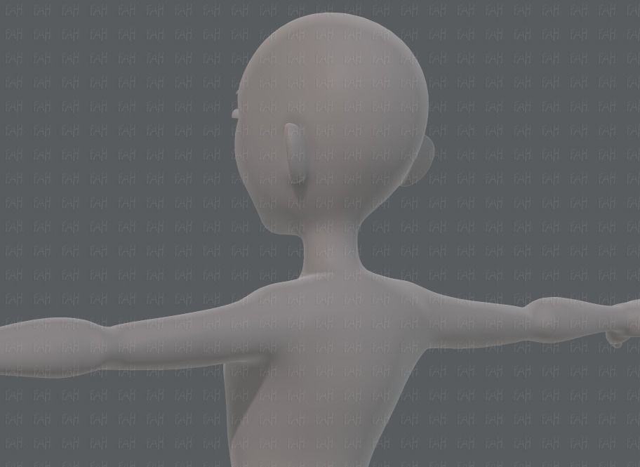 Base mesh man character V18 Low-poly 3D model_22