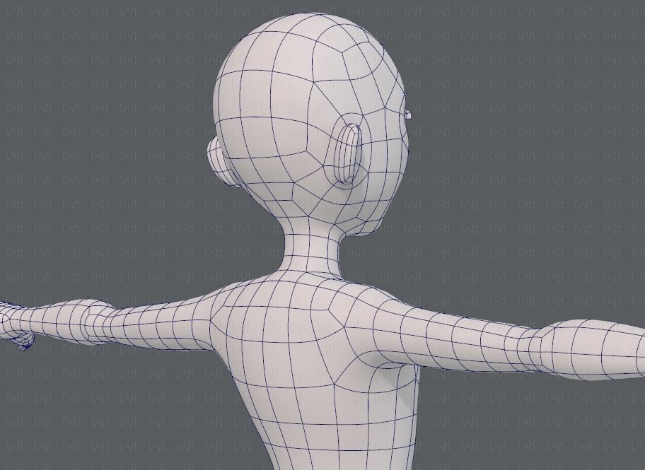 Base mesh man character V18 Low-poly 3D model_28