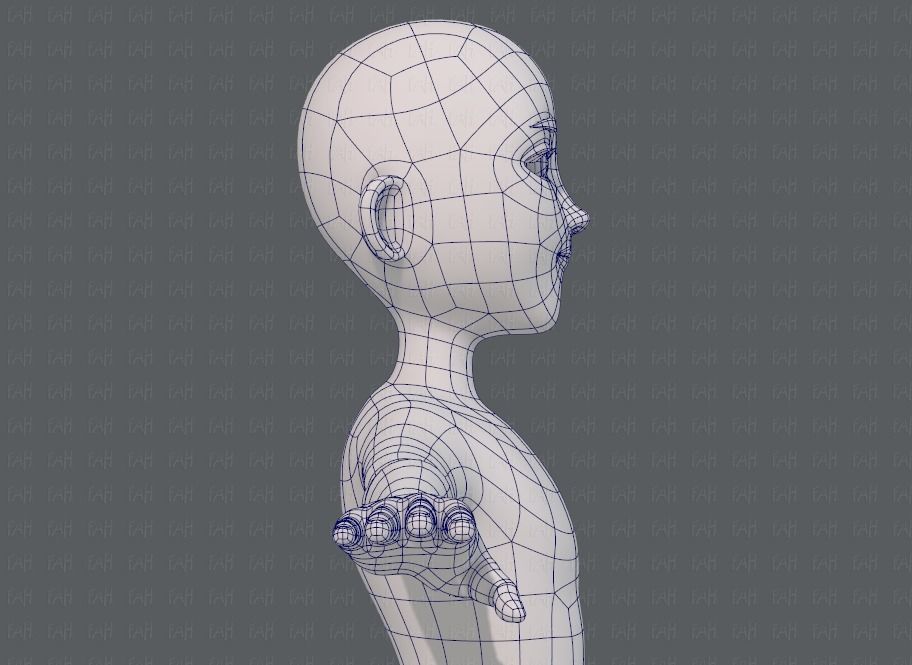 Base mesh man character V18 Low-poly 3D model_27