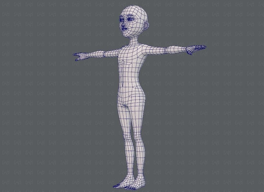 Base mesh man character V18 Low-poly 3D model_16