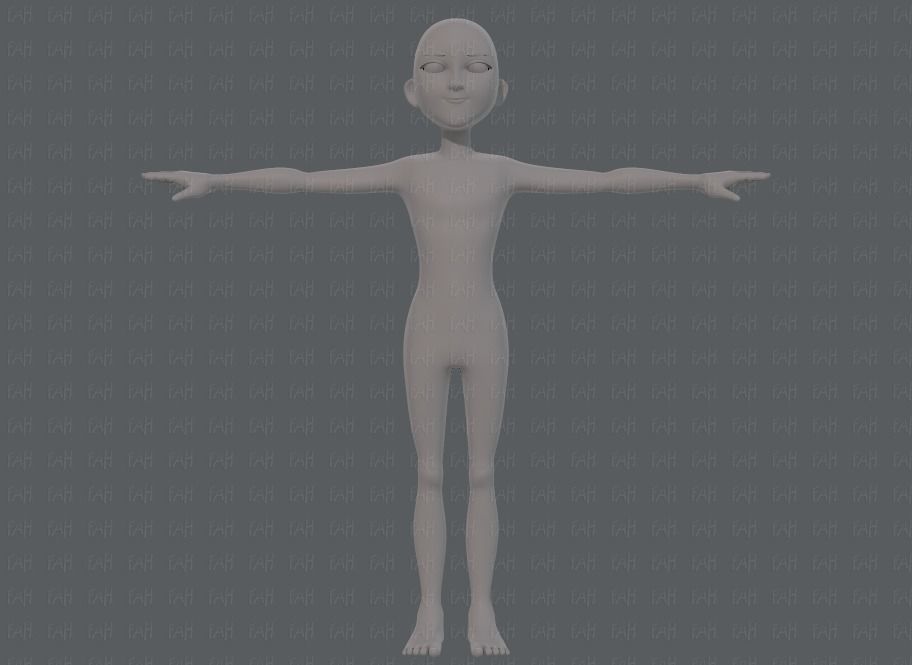 Base mesh man character V18 Low-poly 3D model_1