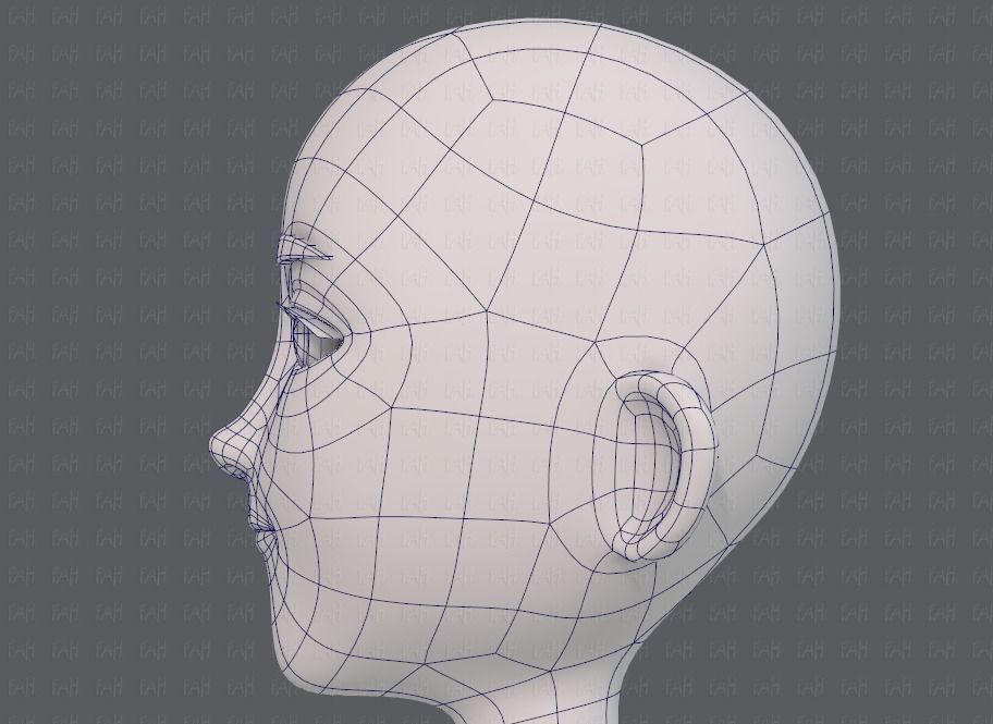 Base mesh man character V18 Low-poly 3D model_40