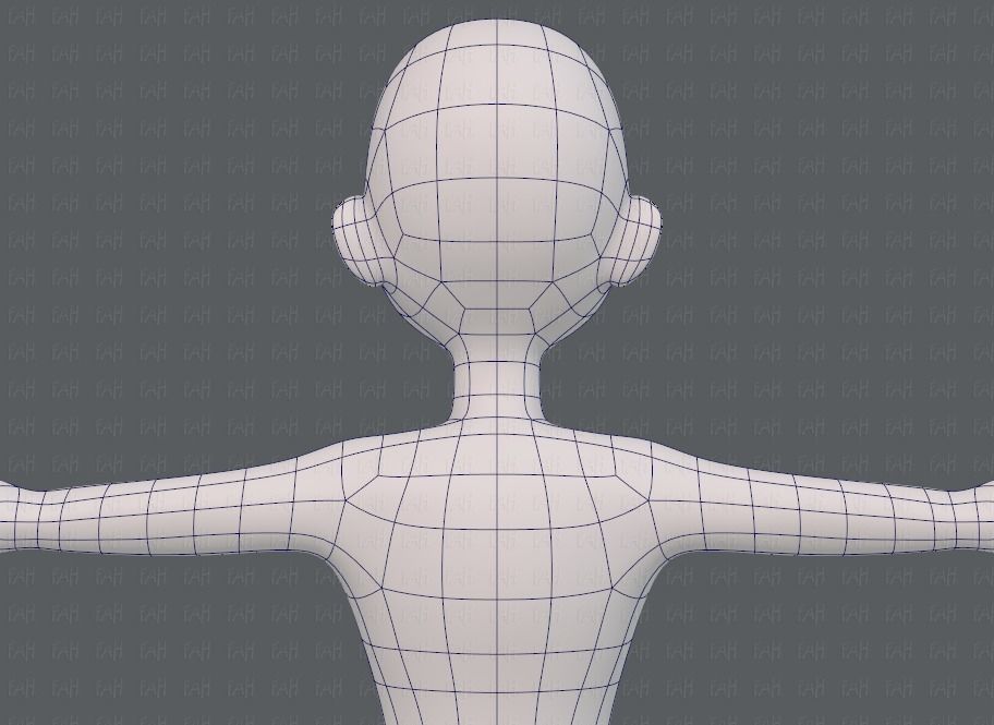 Base mesh man character V18 Low-poly 3D model_29