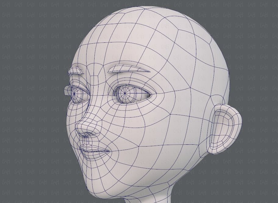 Base mesh man character V18 Low-poly 3D model_38