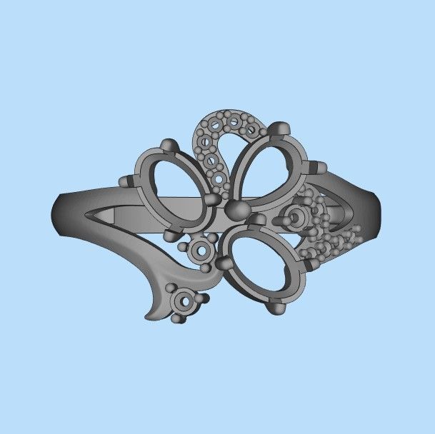 Design Women ring with gems and diamonds 3dm stl 3D print model 3D print model_39