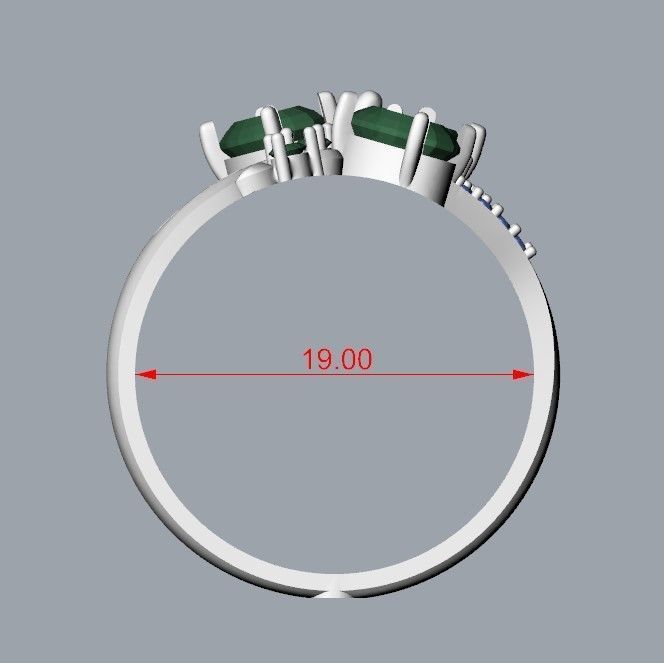 Design Women ring with gems and diamonds 3dm stl 3D print model 3D print model_34