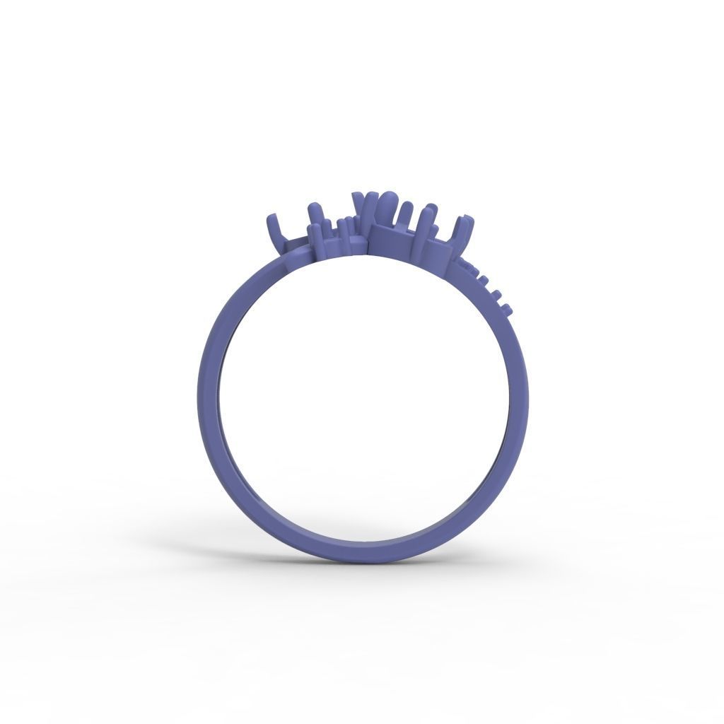 Design Women ring with gems and diamonds 3dm stl 3D print model 3D print model_29