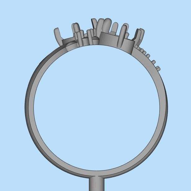 Design Women ring with gems and diamonds 3dm stl 3D print model 3D print model_40