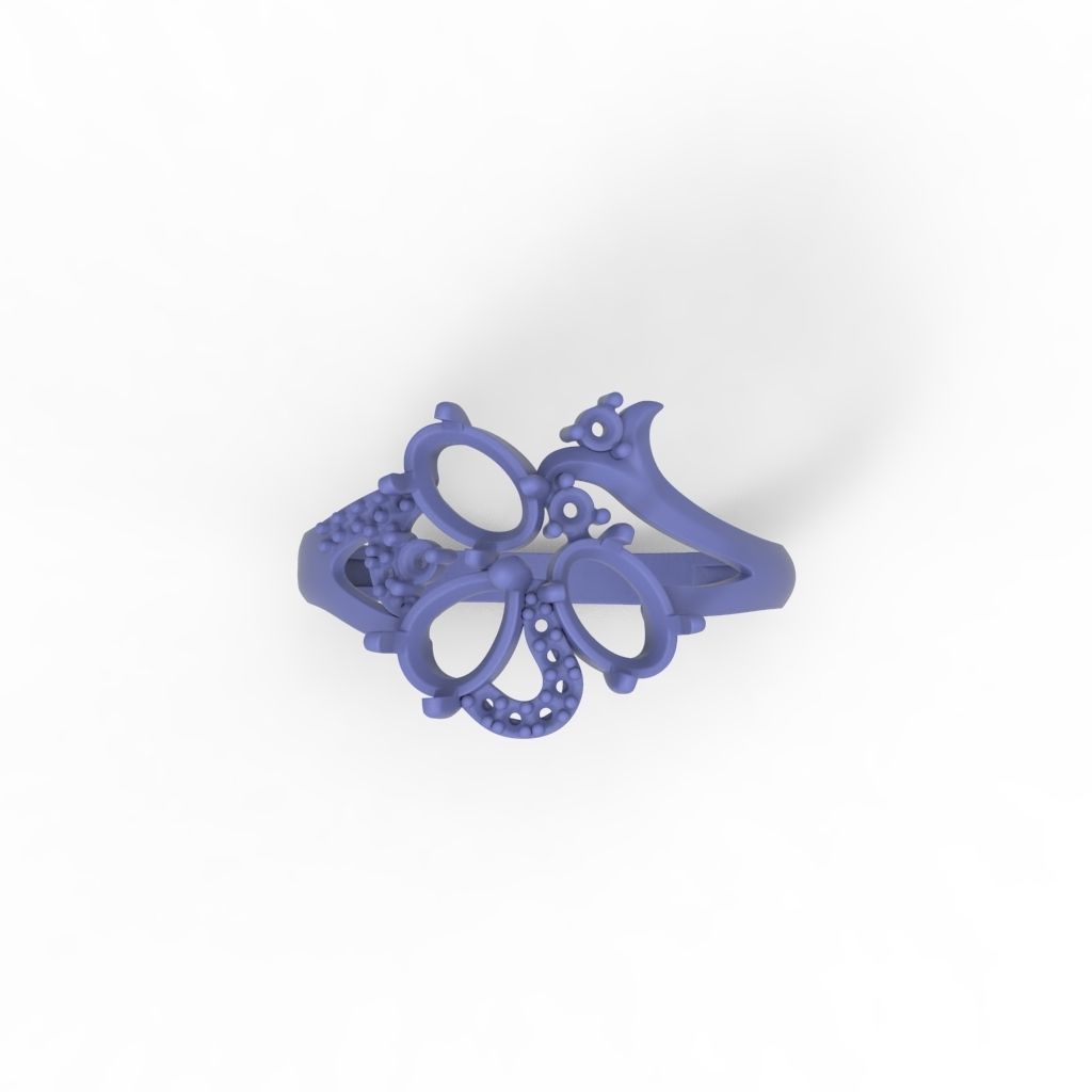 Design Women ring with gems and diamonds 3dm stl 3D print model 3D print model_28