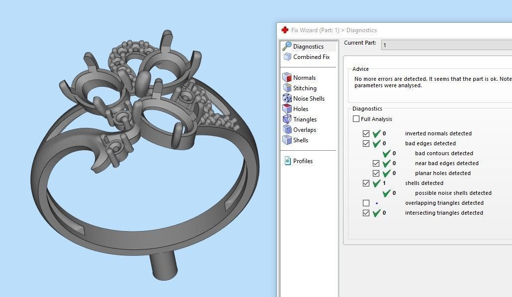 Design Women ring with gems and diamonds 3dm stl 3D print model 3D print model_37