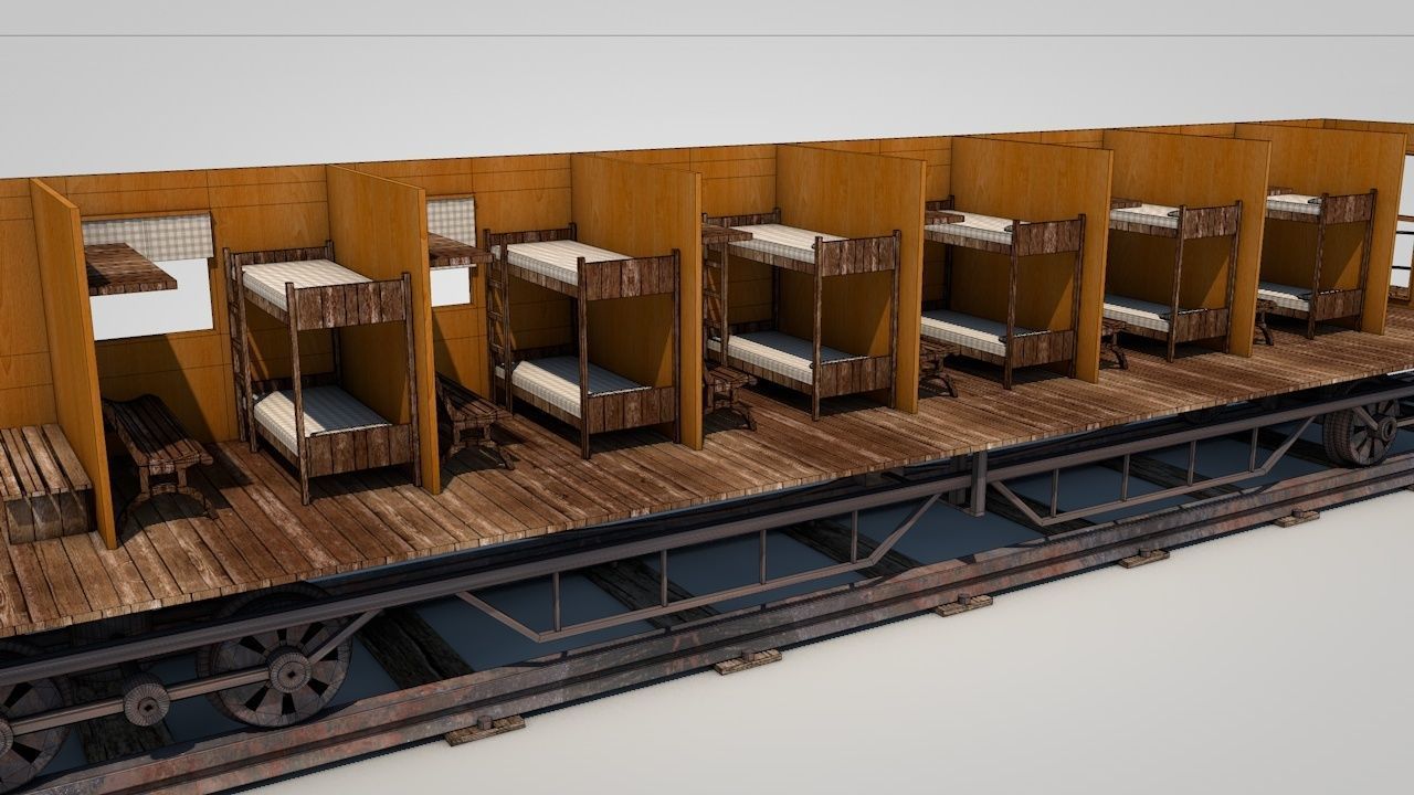 Wild West Sleeping Car 3D model_8