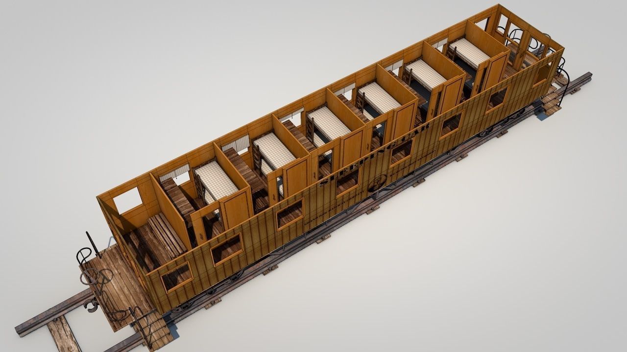 Wild West Sleeping Car 3D model_7