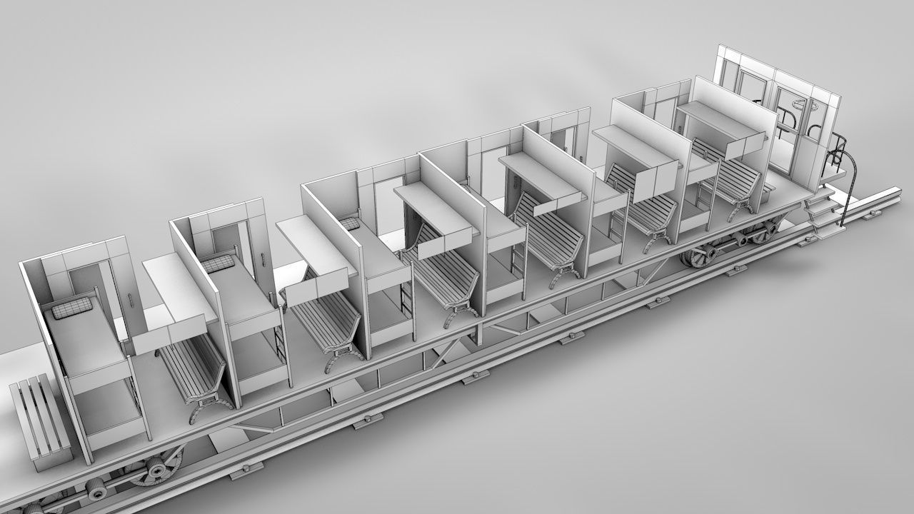 Wild West Sleeping Car 3D model_14
