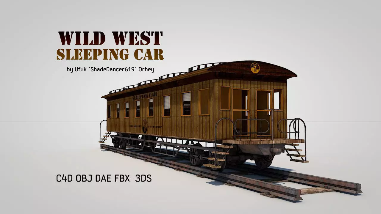Wild West Sleeping Car 3D model_0