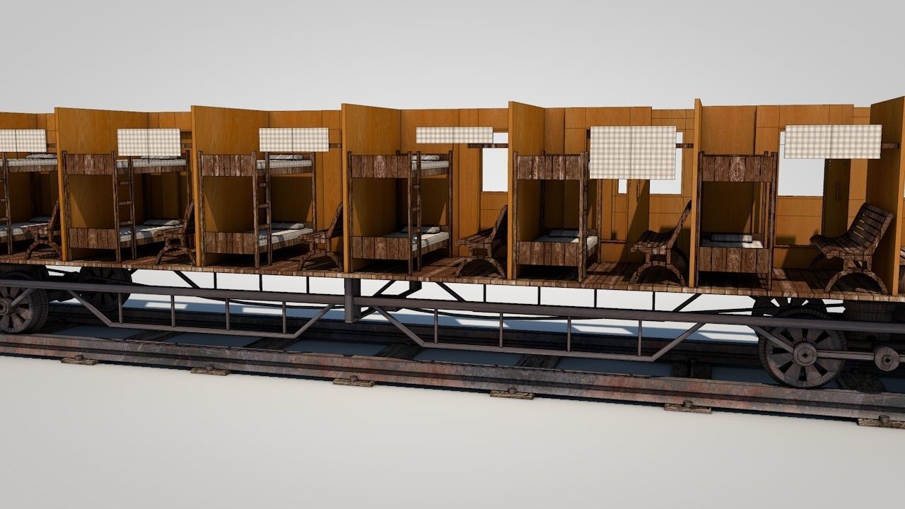 Wild West Sleeping Car 3D model_9