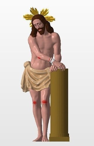 Jesus tied to the column 3D print model