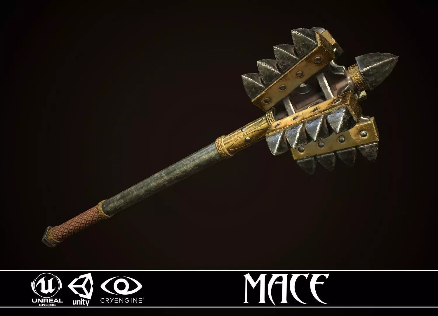 Mace 03 Low-poly 3D model_0