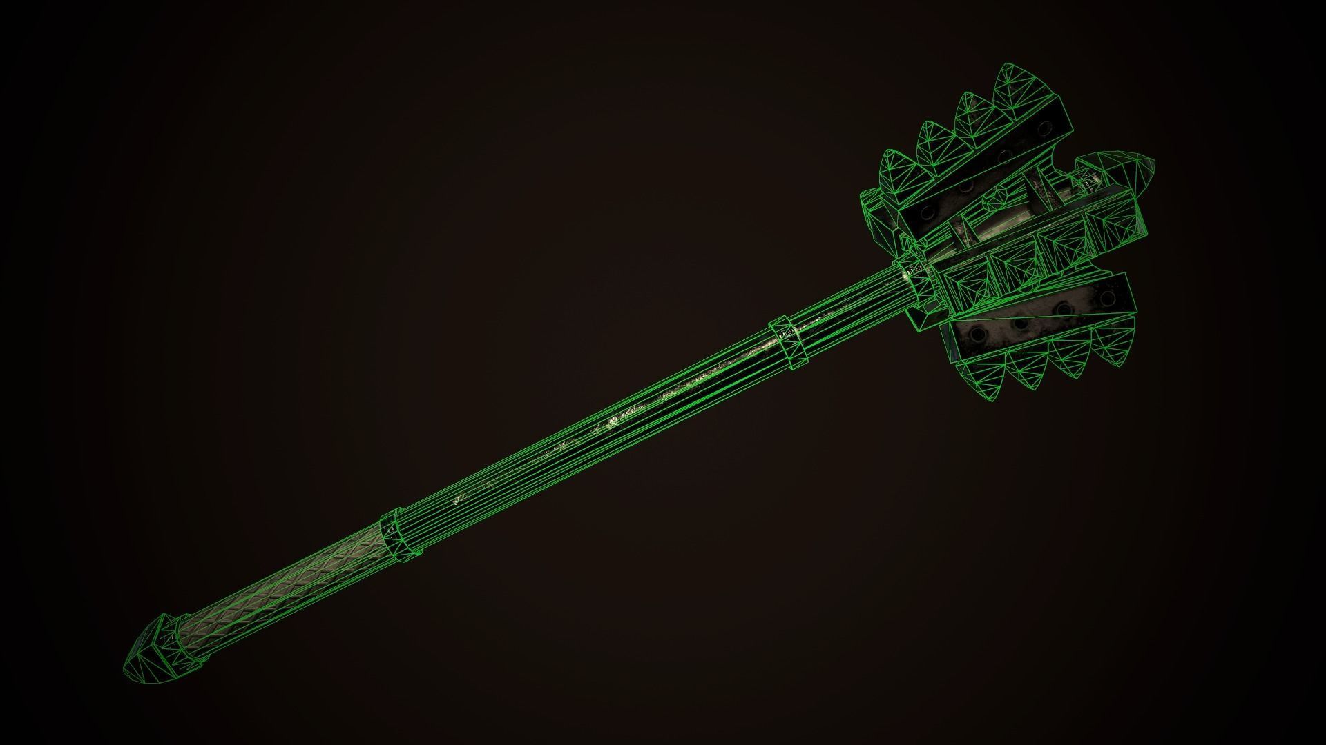 Mace 03 Low-poly 3D model_9