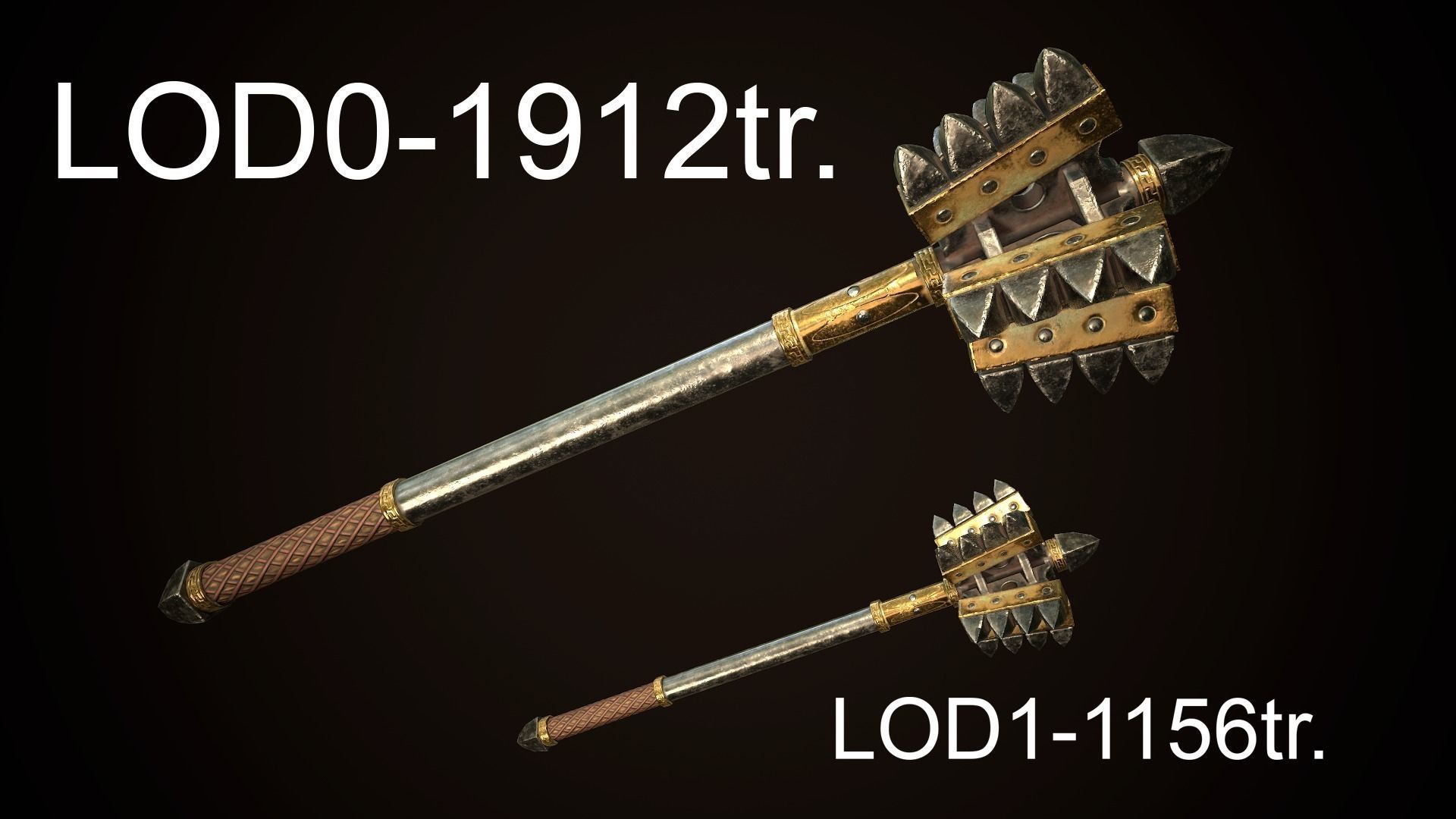 Mace 03 Low-poly 3D model_2