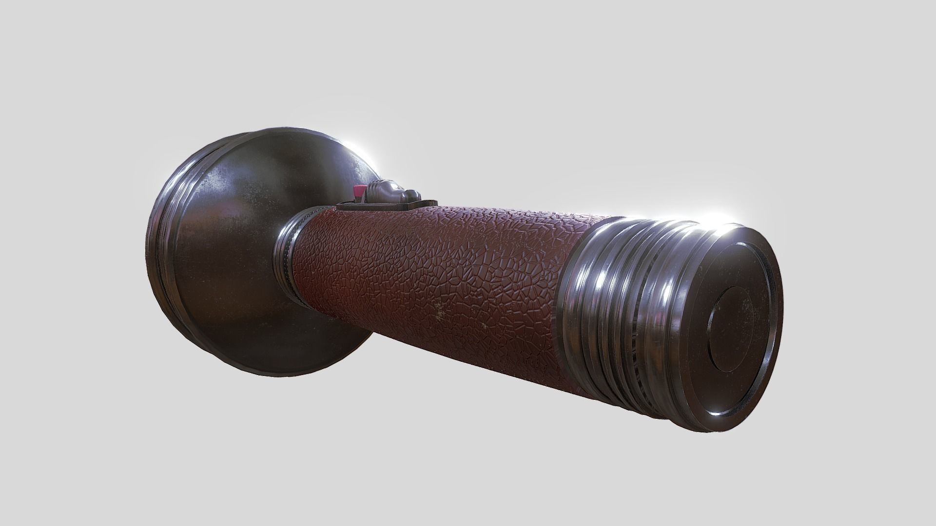Retro FlashLight Low-poly 3D model_5
