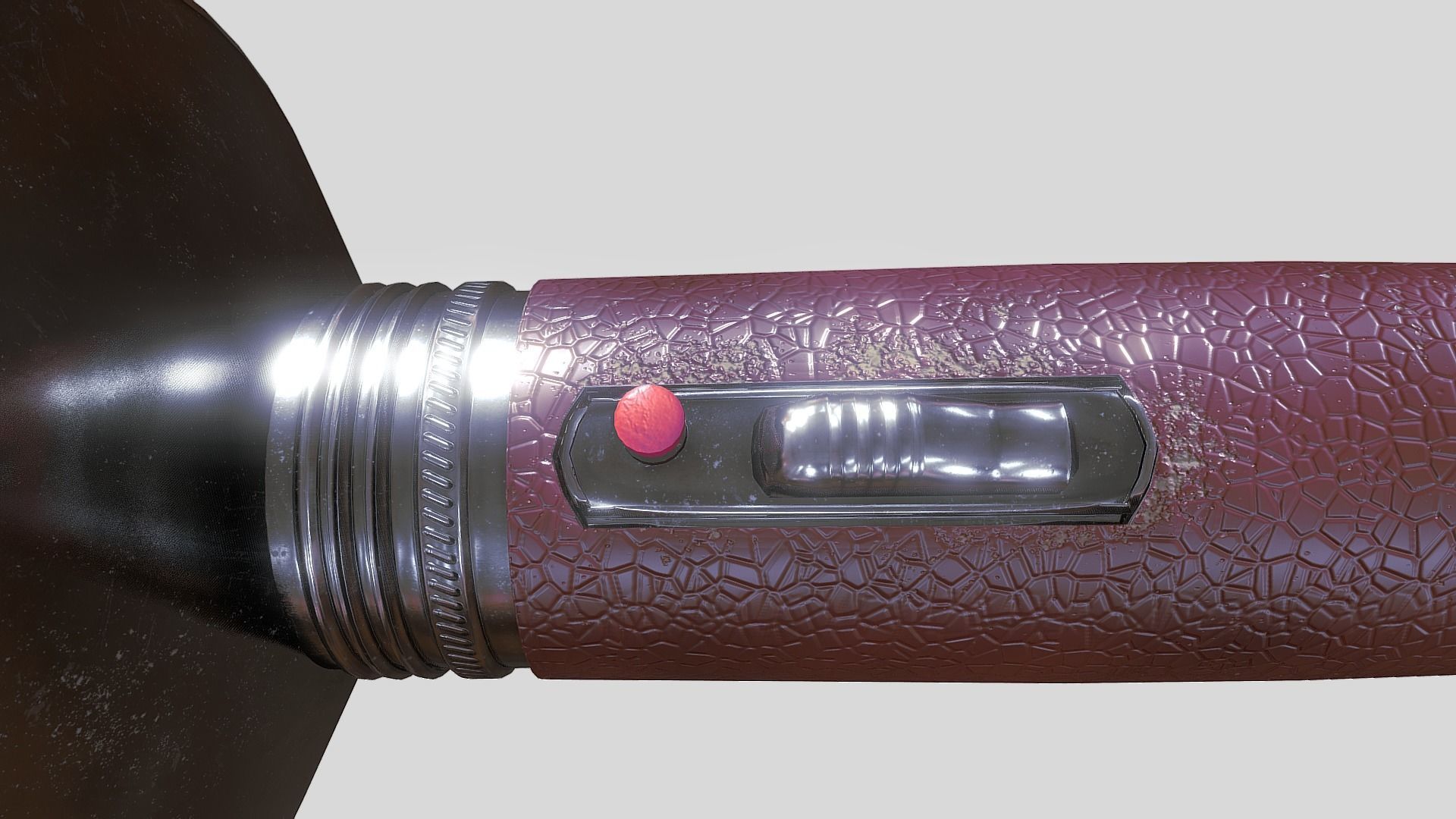 Retro FlashLight Low-poly 3D model_4