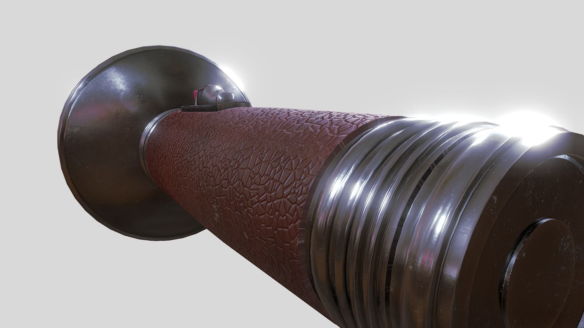 Retro FlashLight Low-poly 3D model_7