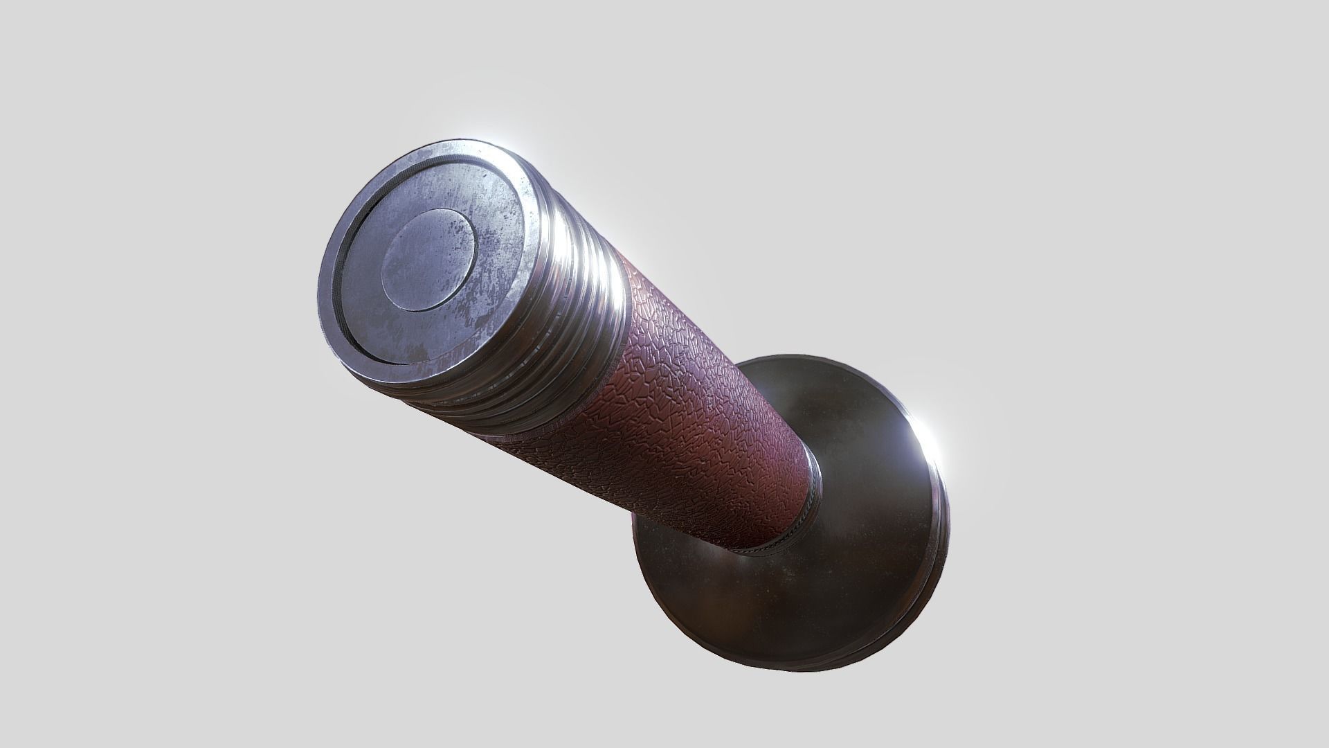 Retro FlashLight Low-poly 3D model_6