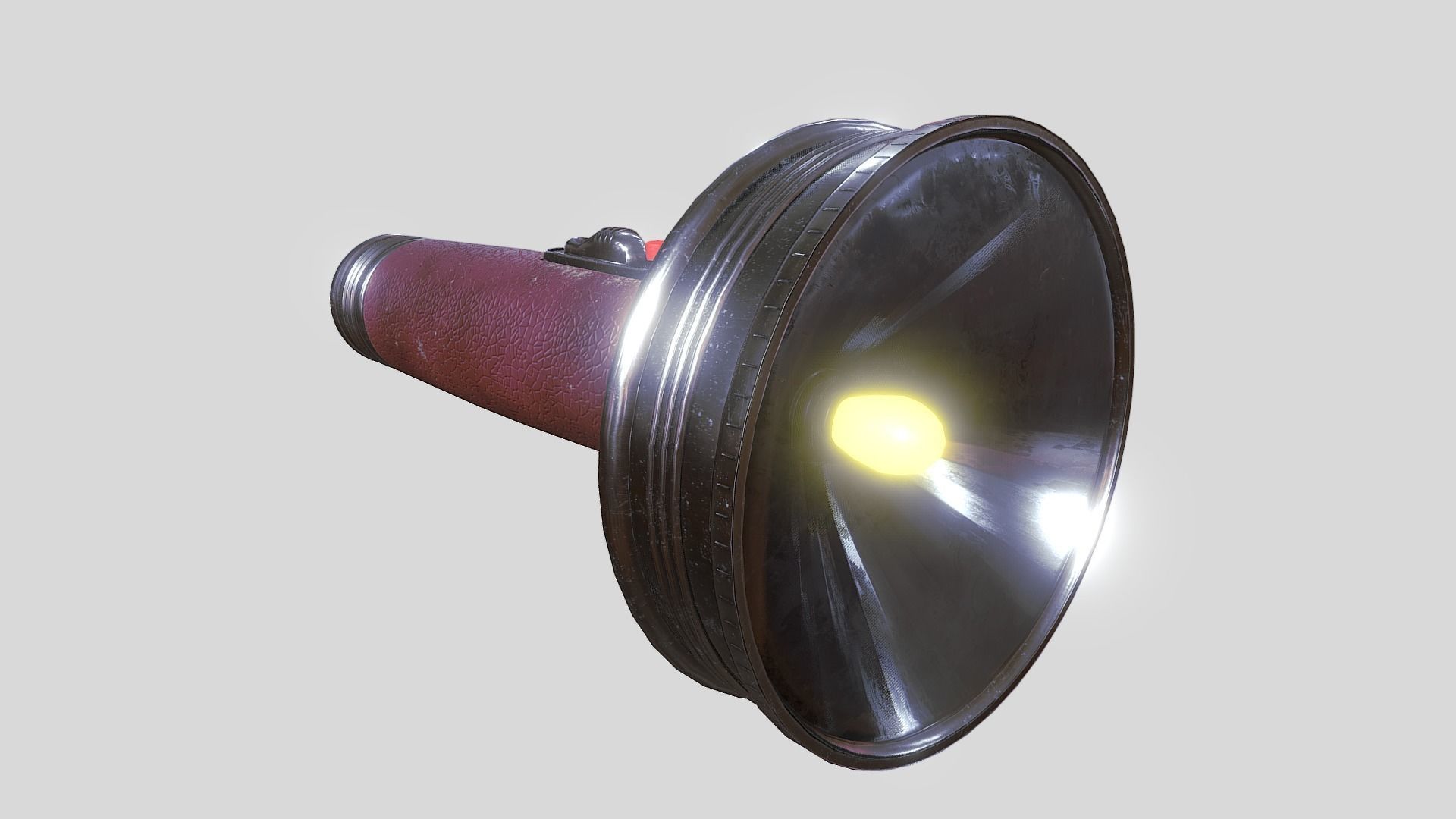 Retro FlashLight Low-poly 3D model_3