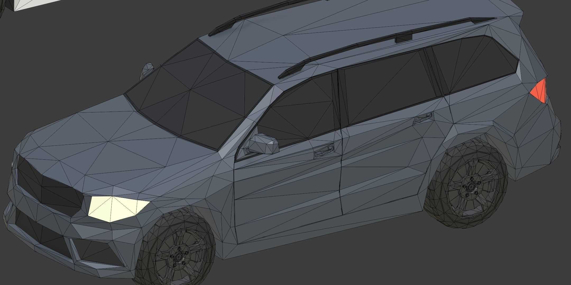 Low Poly Polygon Generic Cars SUV Pickup Sedan Hatchback Cartoon Low-poly 3D model_14