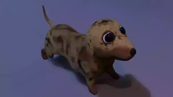 Cute Dog Low-poly 3D model