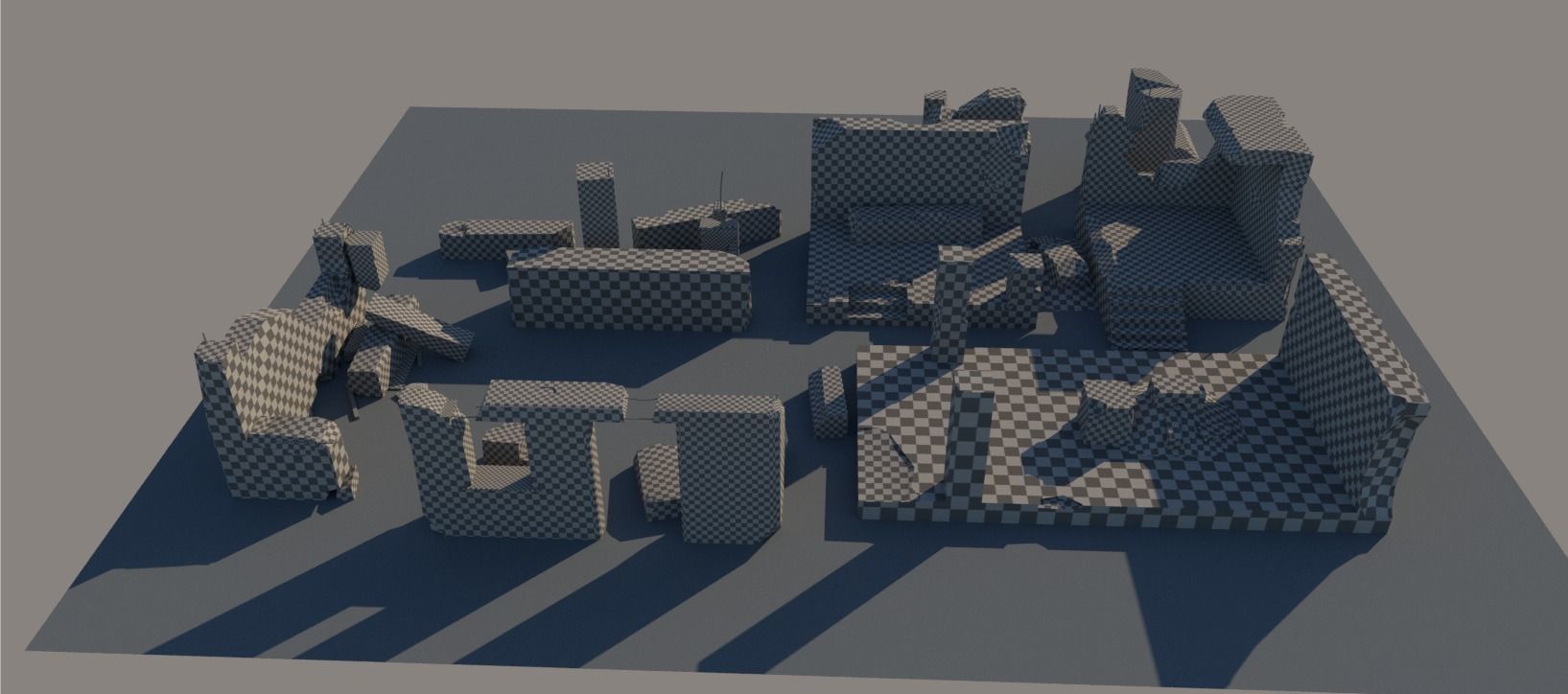 Destroyed Buildings Low-poly 3D model_25