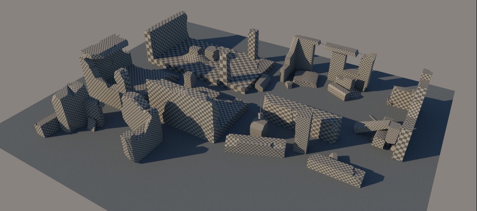 Destroyed Buildings Low-poly 3D model_26