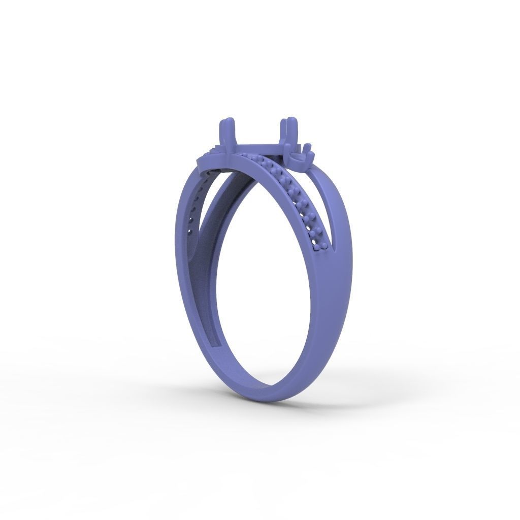 Women solitaire ring gems 3dm stl 3D print model_33