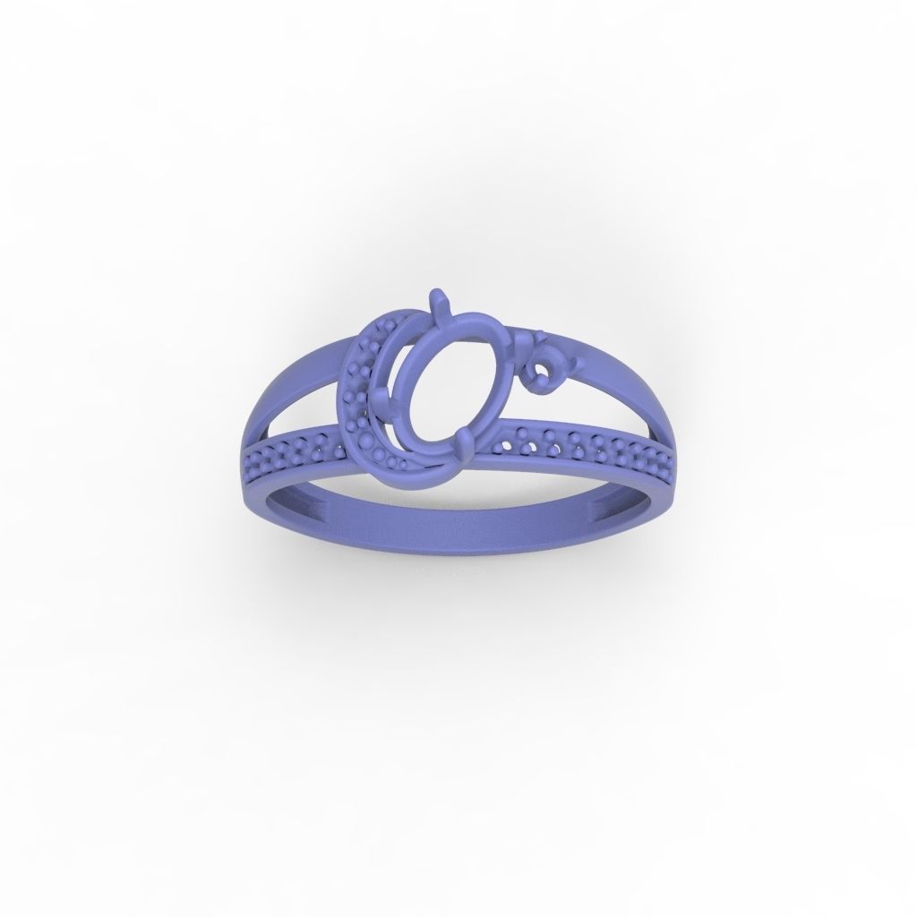 Women solitaire ring gems 3dm stl 3D print model_24