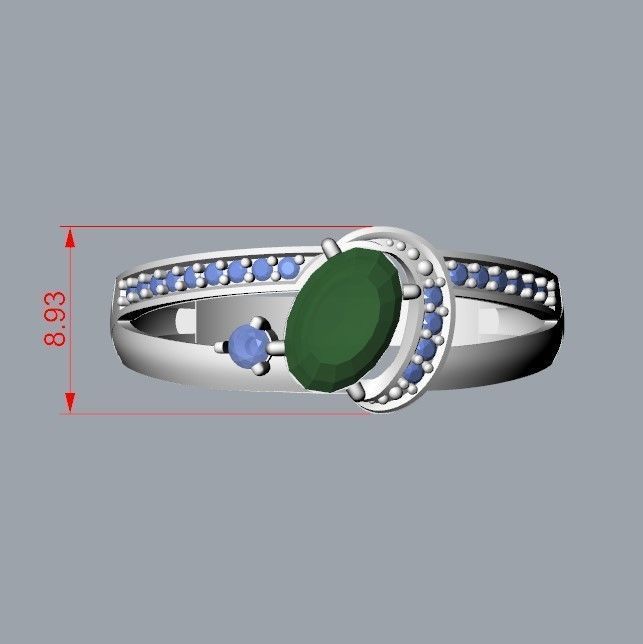 Women solitaire ring gems 3dm stl 3D print model_13