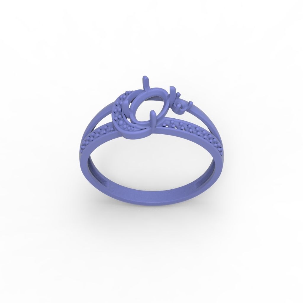 Women solitaire ring gems 3dm stl 3D print model_25
