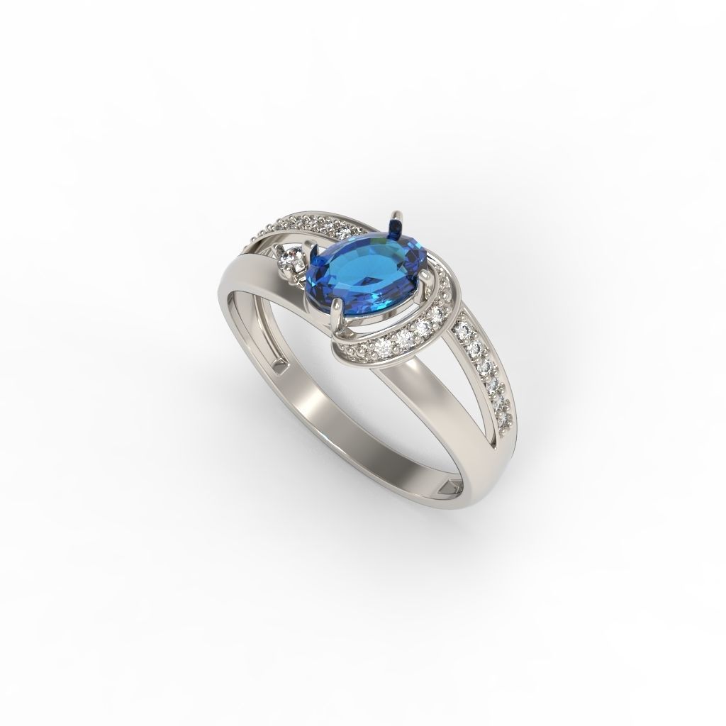 Women solitaire ring gems 3dm stl 3D print model_16