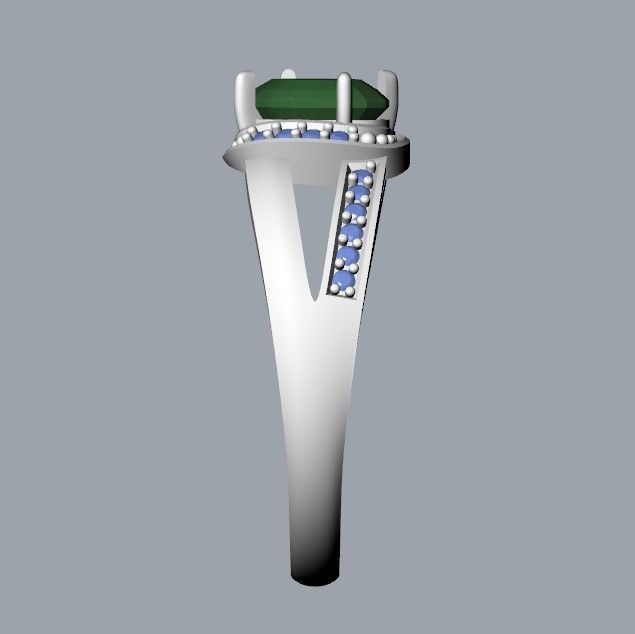 Women solitaire ring gems 3dm stl 3D print model_42