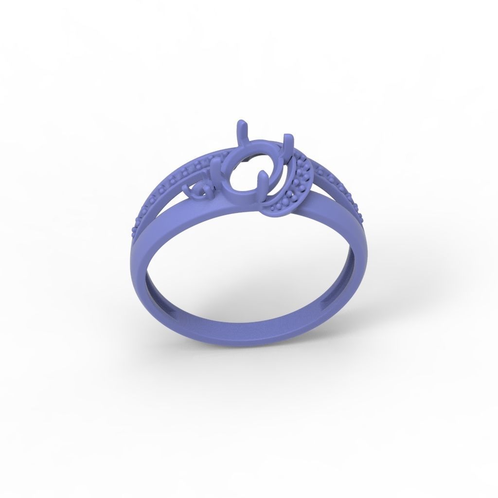Women solitaire ring gems 3dm stl 3D print model_28