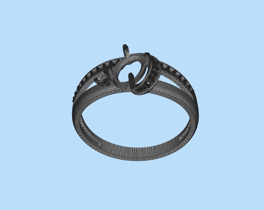 Women solitaire ring gems 3dm stl 3D print model_51