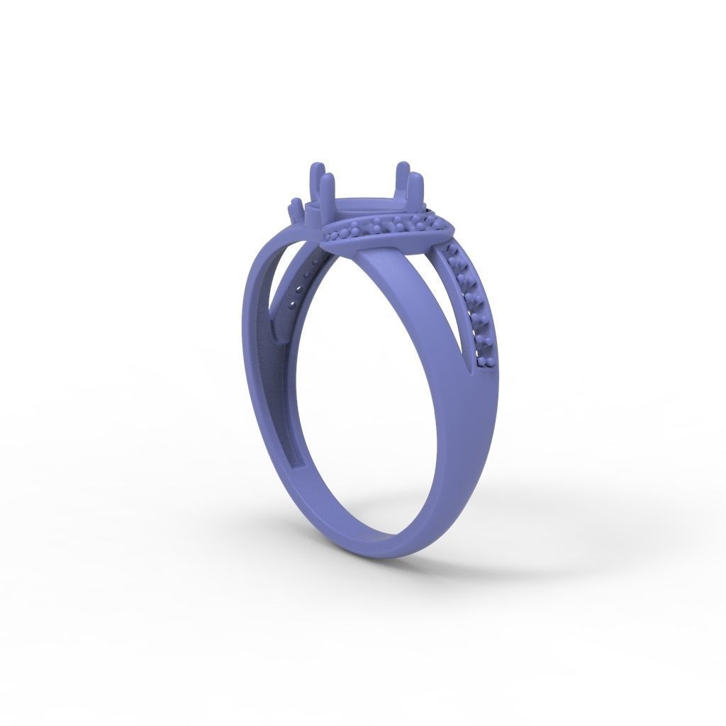 Women solitaire ring gems 3dm stl 3D print model_36
