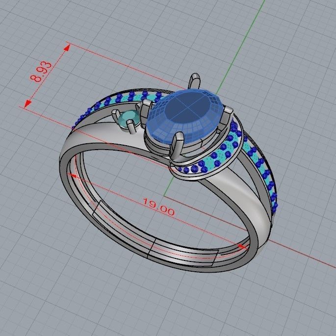 Women solitaire ring gems 3dm stl 3D print model_41