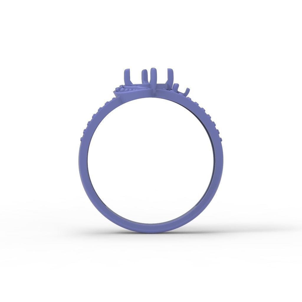 Women solitaire ring gems 3dm stl 3D print model_32