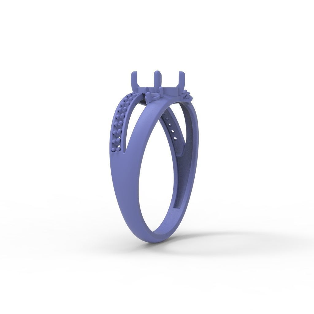 Women solitaire ring gems 3dm stl 3D print model_34