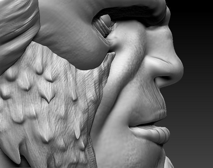 Hellboy bust of demon with horns 3D print model_5