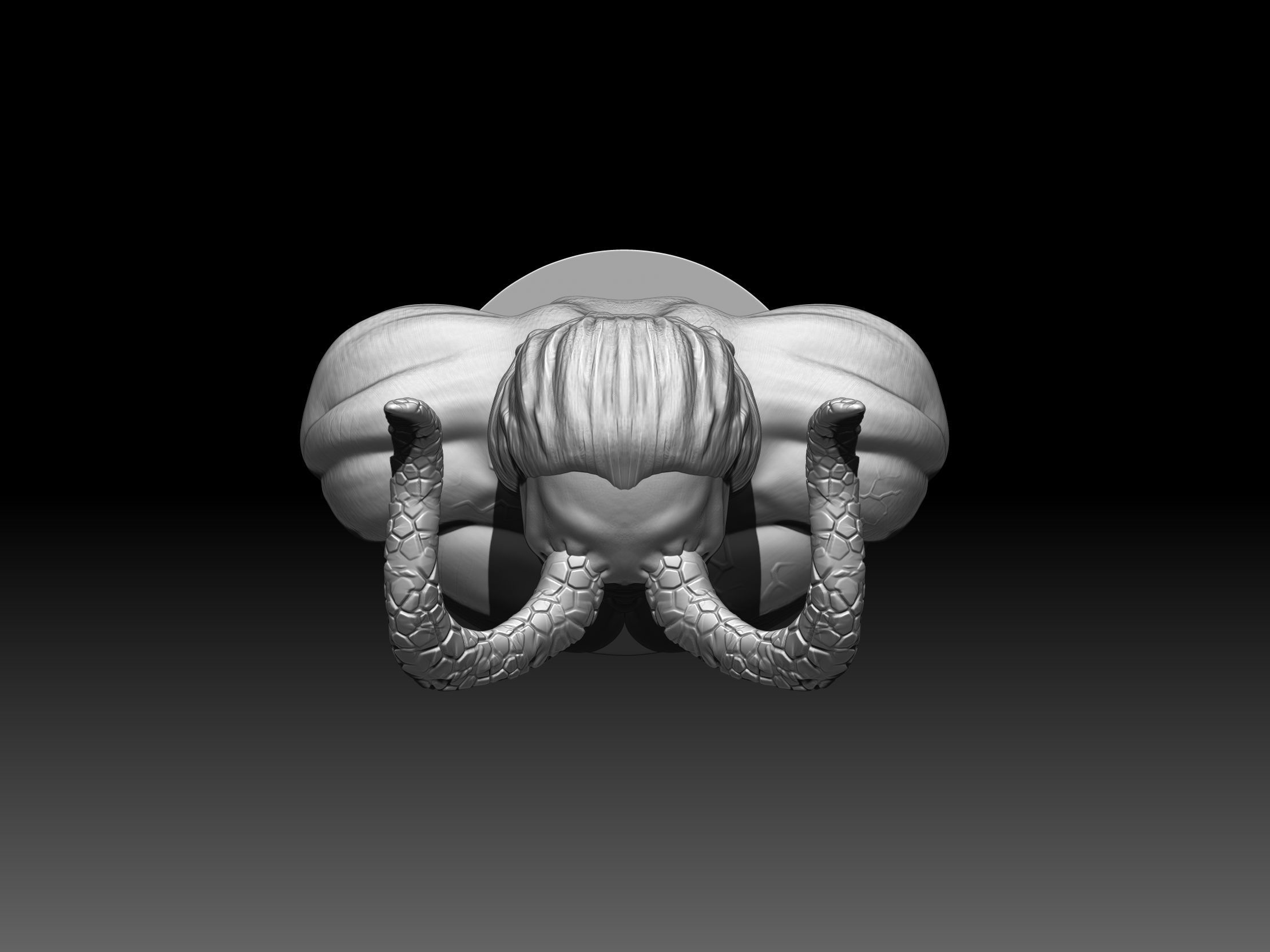 Hellboy bust of demon with horns 3D print model_9