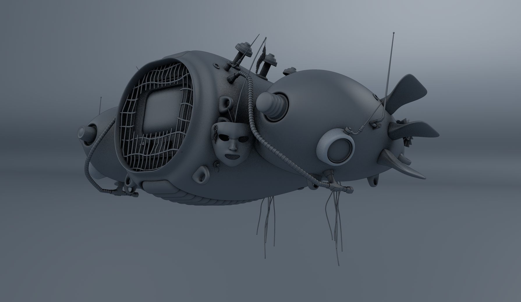 Television Ballon 2076 3D model_5