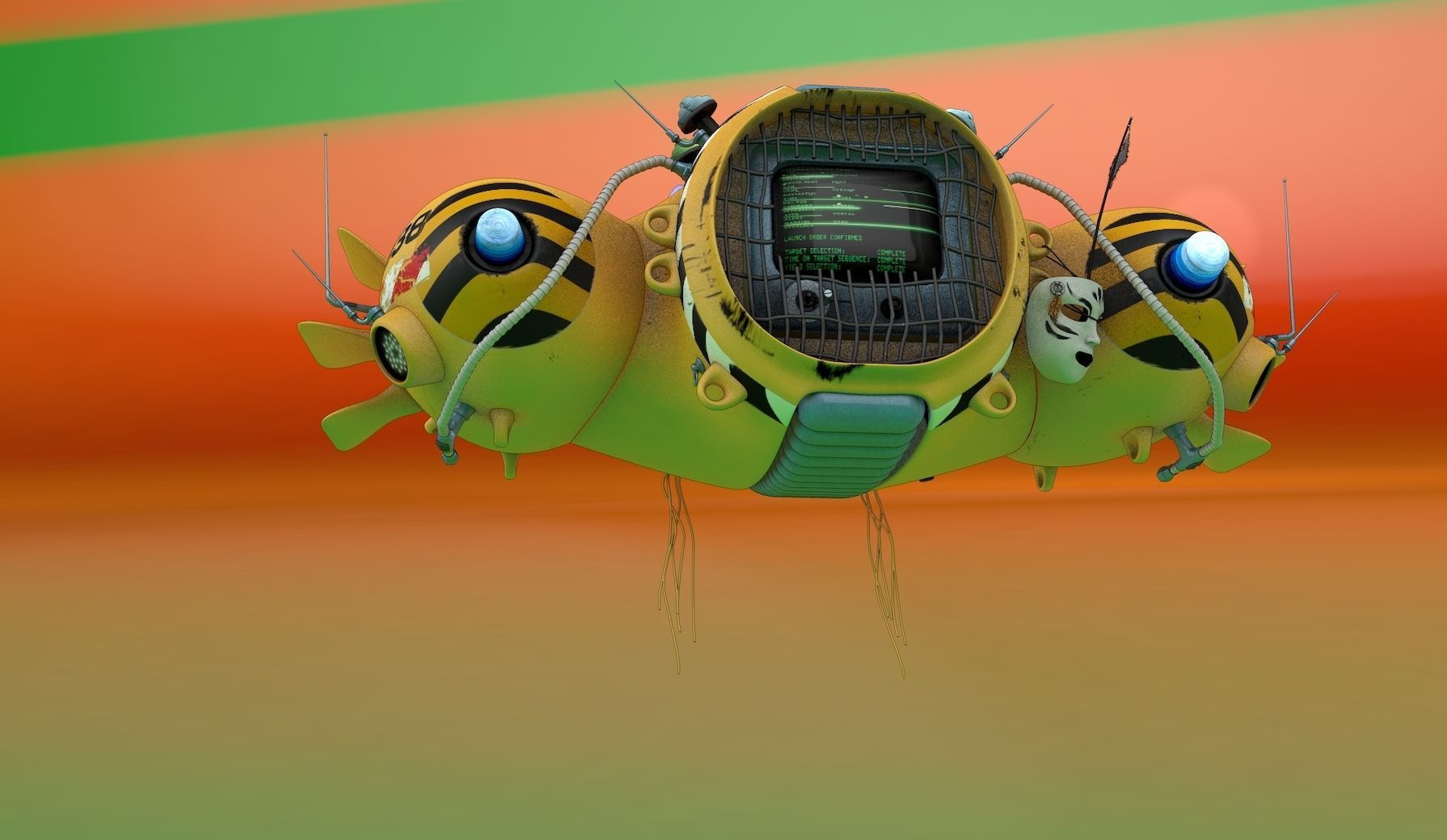 Television Ballon 2076 3D model_4