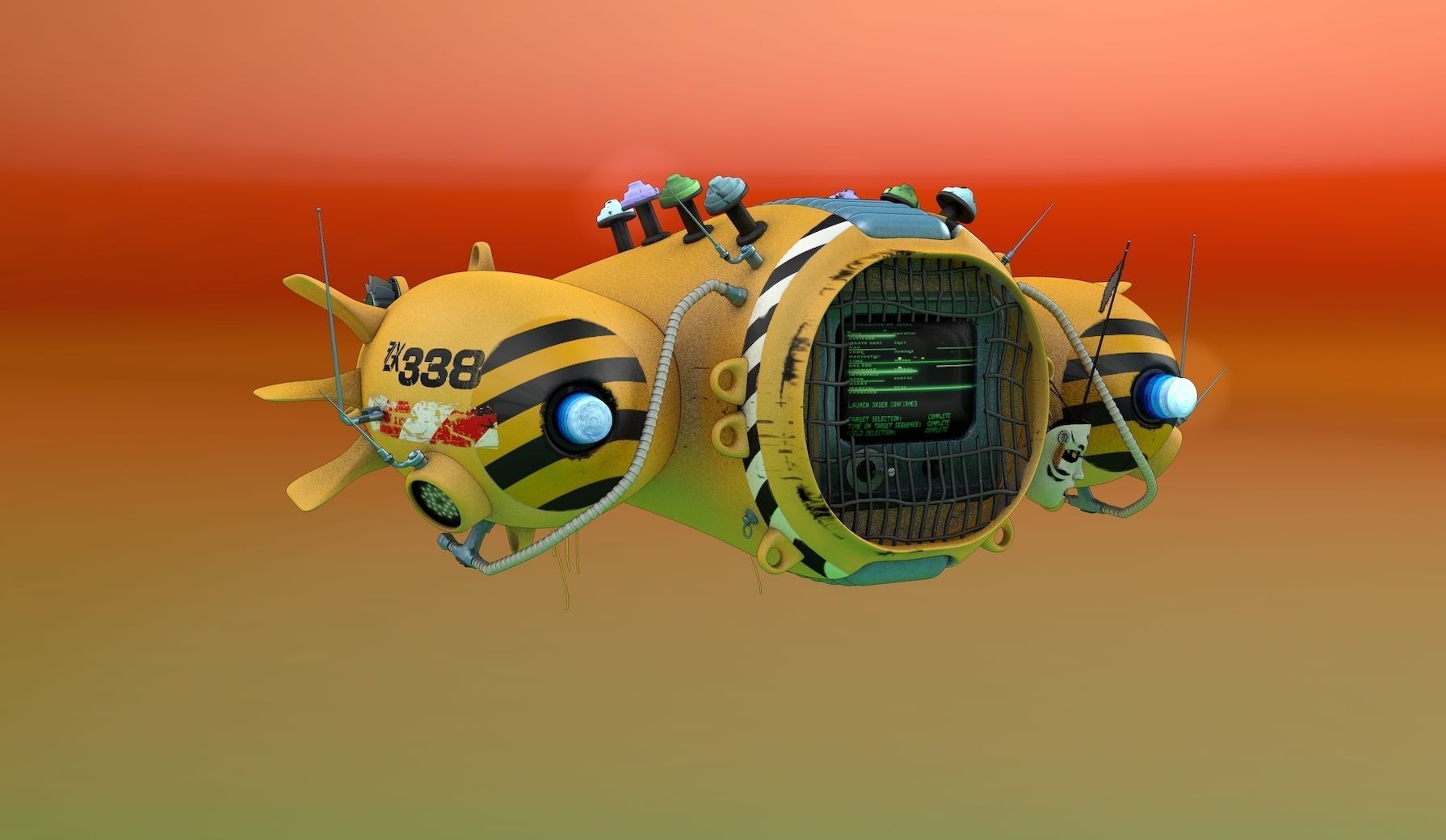 Television Ballon 2076 3D model_6